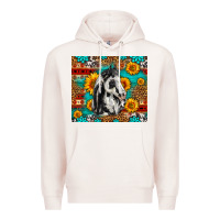 Pale Pink Aztec Sunflowers Horse Premium Hoodie - LillyAllenDesigns