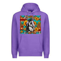 Purple Aztec Sunflowers Horse Premium Hoodie - LillyAllenDesigns