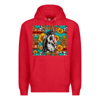Red Aztec Sunflowers Horse Premium Hoodie - LillyAllenDesigns