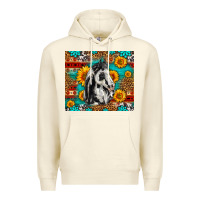 Sandshell Aztec Sunflowers Horse Premium Hoodie - LillyAllenDesigns
