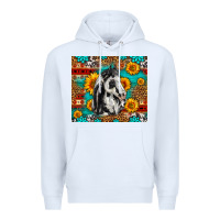 White Aztec Sunflowers Horse Premium Hoodie - LillyAllenDesigns
