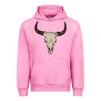 Fuchsia Pink cow skul Urban Hoodie - MaliasSmallBusiness