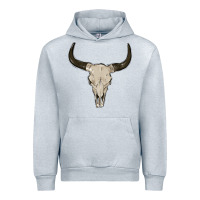 Heather Grey cow skul Urban Hoodie - MaliasSmallBusiness