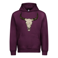 Mauve Wine cow skul Urban Hoodie - MaliasSmallBusiness