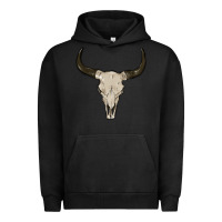 Pigment Black cow skul Urban Hoodie - MaliasSmallBusiness