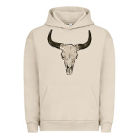 Pigment French Oak cow skul Urban Hoodie - MaliasSmallBusiness