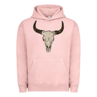 Pigment Salmon cow skul Urban Hoodie - MaliasSmallBusiness