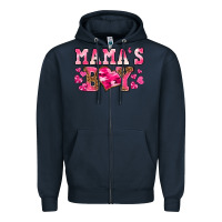 Navy valentines day mamas boy Zipper Hoodie - texasbilliewilder
