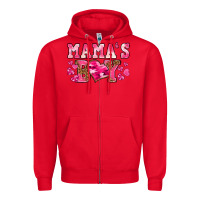 Red valentines day mamas boy Zipper Hoodie - texasbilliewilder