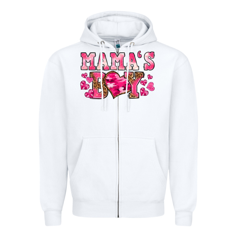 Valentines Day Mamas Boy Zipper Hoodie by texasbilliewilder | Teevron