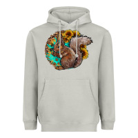 Moon Dust western squirrel with sunflowers Heavyweight Hoodie - CowhideDigitalArt