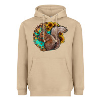 Mushroom western squirrel with sunflowers Heavyweight Hoodie - CowhideDigitalArt