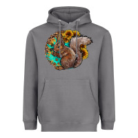 Storm western squirrel with sunflowers Heavyweight Hoodie - CowhideDigitalArt