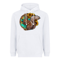 White western squirrel with sunflowers Heavyweight Hoodie - CowhideDigitalArt