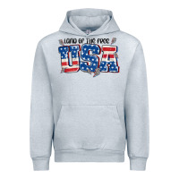Heather Grey land of the free usa Urban Hoodie - MaliasSmallBusiness