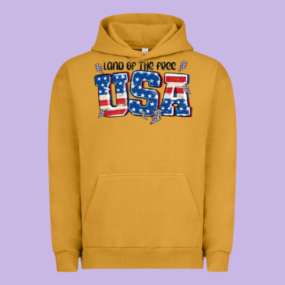 Land Of The Free Usa Urban Hoodie Designed By Maliassmallbusiness
