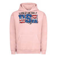Pigment Salmon land of the free usa Urban Hoodie - MaliasSmallBusiness