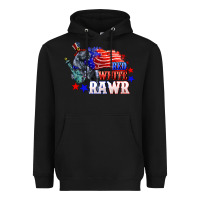 Black Red white rawr 4th of july Heavyweight Hoodie - CowGirlArtShop