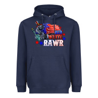 Navy Red white rawr 4th of july Heavyweight Hoodie - CowGirlArtShop