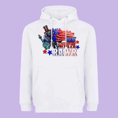 Red White Rawr 4th Of July Heavyweight Hoodie Designed By Cowgirlartshop