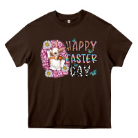 Chocolate Brown happy easter day Heavy Core Tee - CowhideDigitalArt