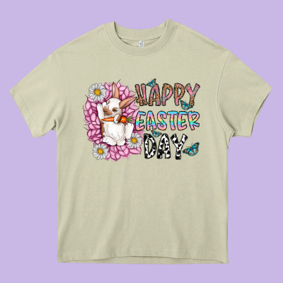 Happy Easter Day Heavy Core Tee Designed By Cowhidedigitalart