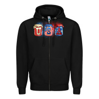 Black usa mason jars Zipper Hoodie - Zillion Design Studio
