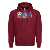 Burgundy usa mason jars Zipper Hoodie - Zillion Design Studio