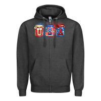 Charcoal Heather usa mason jars Zipper Hoodie - Zillion Design Studio