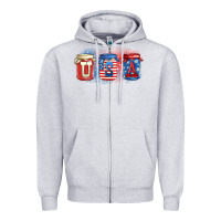 Heather Grey usa mason jars Zipper Hoodie - Zillion Design Studio