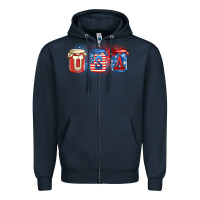 Navy usa mason jars Zipper Hoodie - Zillion Design Studio