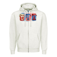 Oatmeal Heather usa mason jars Zipper Hoodie - Zillion Design Studio