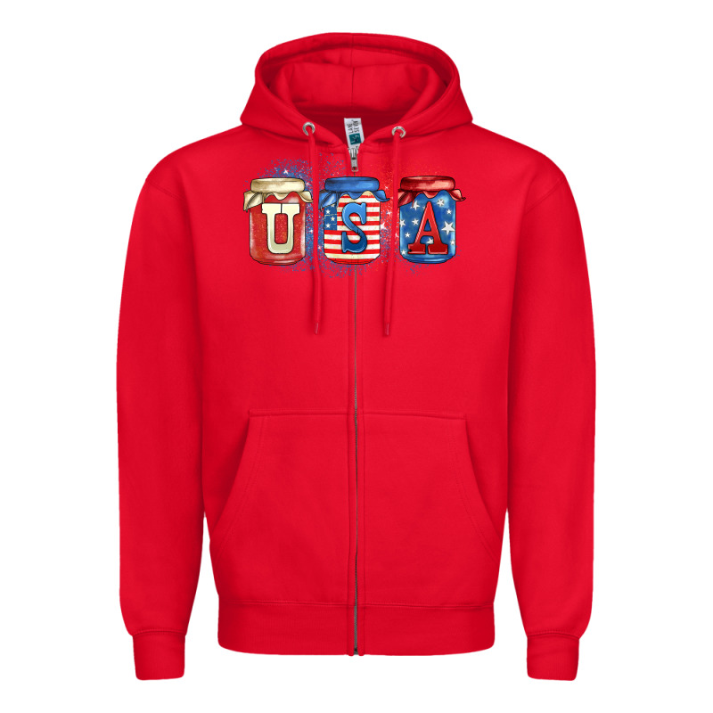 Usa Mason Jars Zipper Hoodie by Zillion Design Studio | Teevron