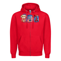 Red usa mason jars Zipper Hoodie - Zillion Design Studio