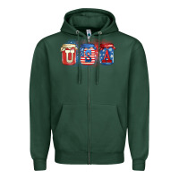 Sports Green usa mason jars Zipper Hoodie - Zillion Design Studio