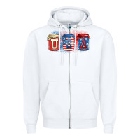 White usa mason jars Zipper Hoodie - Zillion Design Studio