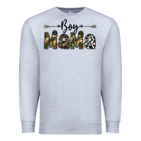 Heather Grey boy mama Premium Sweatshirt - CowhideDigitalArt