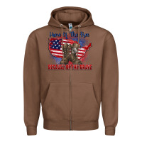 Chestnut home of the free because of the brave Zipper Hoodie - Zillion Design Studio