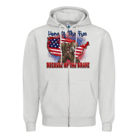 Dove Grey home of the free because of the brave Zipper Hoodie - Zillion Design Studio