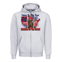 Heather Grey home of the free because of the brave Zipper Hoodie - Zillion Design Studio