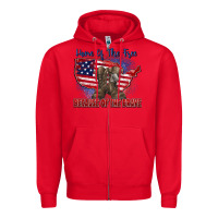 Red home of the free because of the brave Zipper Hoodie - Zillion Design Studio