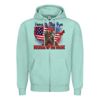 Seafoam home of the free because of the brave Zipper Hoodie - Zillion Design Studio
