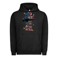 Pigment Black red white and pew pew pew Urban Hoodie - MaliasSmallBusiness