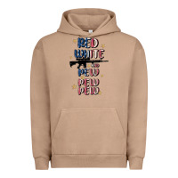 Pigment Burro red white and pew pew pew Urban Hoodie - MaliasSmallBusiness