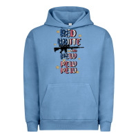 Pigment Pebble Blue red white and pew pew pew Urban Hoodie - MaliasSmallBusiness