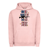 Pigment Salmon red white and pew pew pew Urban Hoodie - MaliasSmallBusiness