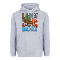 Heather Grey lake life floats my boat Heavyweight Hoodie - HRA Design Shop