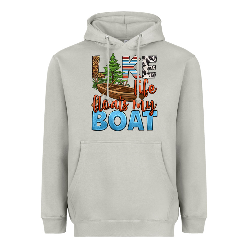 Lake Life Floats My Boat Heavyweight Hoodie by HRA Design Shop | Teevron
