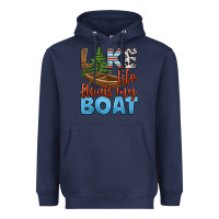 Navy lake life floats my boat Heavyweight Hoodie - HRA Design Shop