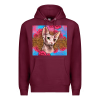 Burgundy Western Sphynx Cat Premium Hoodie - LillyAllenDesigns